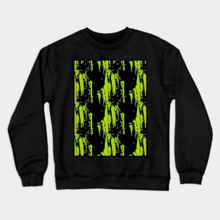 Black abstraction on a bright green background Crewneck Sweatshirt